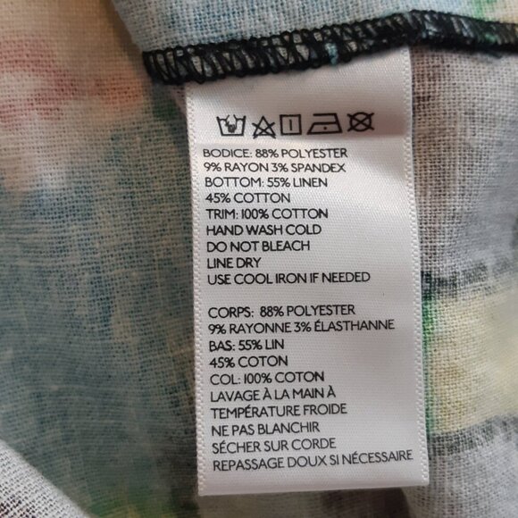 Anthropologie Staring at Stars Linen Blend Dress Womens 4 Aztec Ikat Black Artsy - Picture 6 of 6